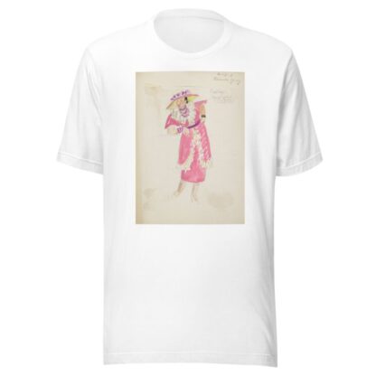 Swing It. Blanche Young. Pink dress with yellow ruffles by Maxine Borowsky T-Shirt