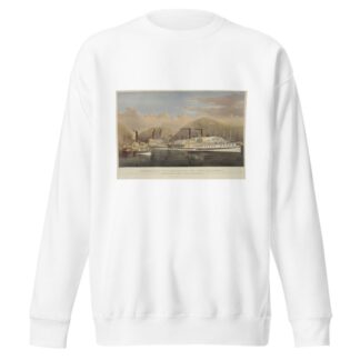 American steamboats on the Hudson; passing the highlands by Currier & Ives. Sweatshirt