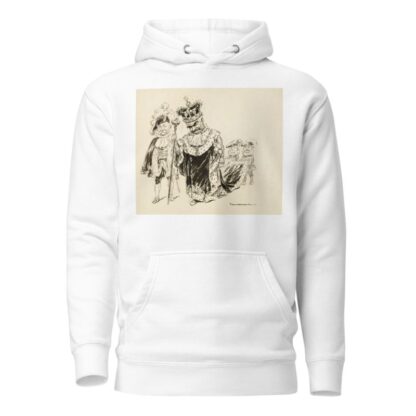 A man in a crown and robes, both decorated with dollar signs, and a scepter with the American eagle on top by William Henry Walker Hoodie