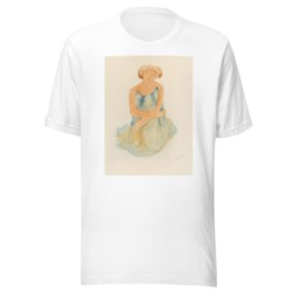 Woman in blue and orange dress by Auguste Rodin T-Shirt