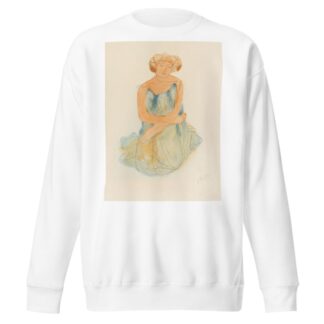 Woman in blue and orange dress by Auguste Rodin Sweatshirt