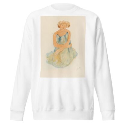 Woman in blue and orange dress by Auguste Rodin Sweatshirt