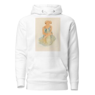 Woman in blue and orange dress by Auguste Rodin Hoodie