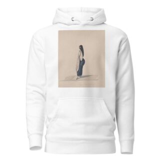 A woman wearing the saya standing in profile by Francisco Fierro Hoodie