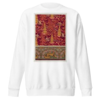 Faisans ordinaires, digitales, fougères et pissenlit, étoffe imprimée. Renard, oiseaux et vigne, bordure. by Maurice Pillard Verneuil Sweatshirt