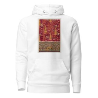 Faisans ordinaires, digitales, fougères et pissenlit, étoffe imprimée. Renard, oiseaux et vigne, bordure. by Maurice Pillard Verneuil Hoodie