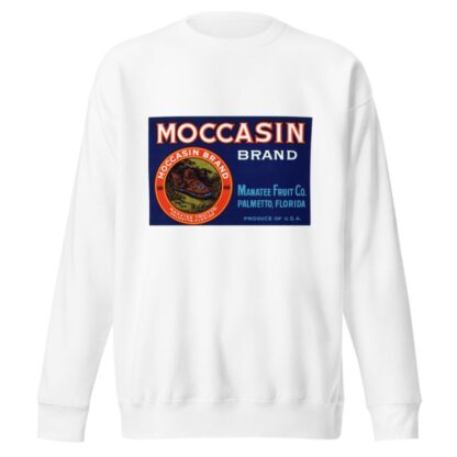 Moccasin Brand Fruit Label by Anonymous Sweatshirt