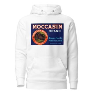 Moccasin Brand Fruit Label by Anonymous Hoodie