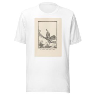 The sea green bird sank so low that the foam of the waves dashed against its breast by Dugald Stewart Walker T-Shirt