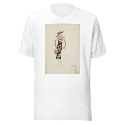 Swing It: Gold Diggers. Black & white skirt, pink blouse, orange gloves, and black hat by Maxine Borowsky T-Shirt