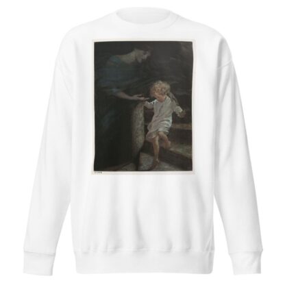 She took his hand, and giving him the broad part of the spiral stair to walk on, led him down a good way by Jessie Willcox Smith Sweatshirt