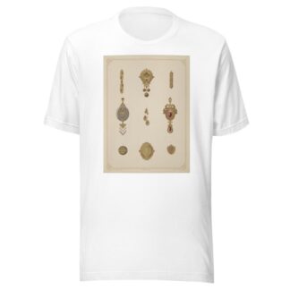 Nine Designs For Jewelry, Including Gold Brooch With Green And Red Stones. by Martin Gerlach T-Shirt