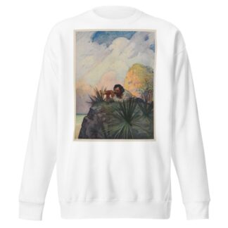 I laid me down flat on my belly on the ground, and began to look for the place by N. C. Wyeth Sweatshirt
