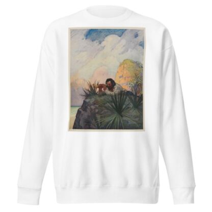 I laid me down flat on my belly on the ground, and began to look for the place by N. C. Wyeth Sweatshirt