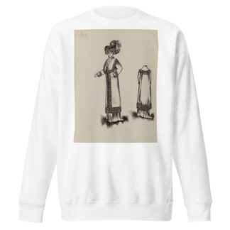 Figure de femme de trois-quart portant un manteau sur robe longue et un grand chapeau 11 by Anonymous Sweatshirt
