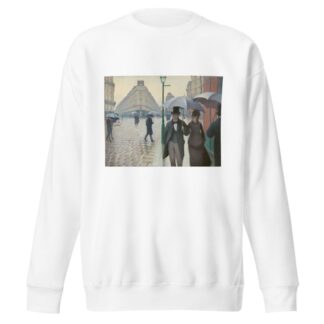 Paris Street; Rainy Day by Gustave Caillebotte Sweatshirt