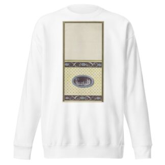 Ontwerp voor kamerversiering met verticaal twee panelen, de onderste met een ruïnelandschap in een liggend ovaal by Abraham Meertens Sweatshirt