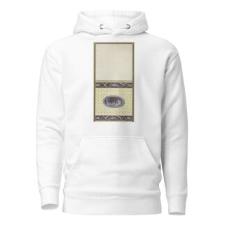 Ontwerp voor kamerversiering met verticaal twee panelen, de onderste met een ruïnelandschap in een liggend ovaal by Abraham Meertens Hoodie
