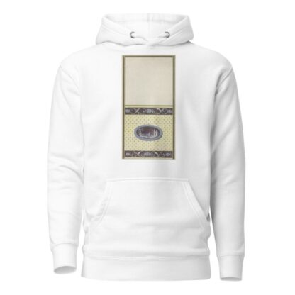Ontwerp voor kamerversiering met verticaal twee panelen, de onderste met een ruïnelandschap in een liggend ovaal by Abraham Meertens Hoodie