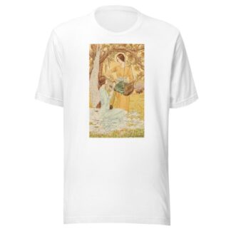 Two women with a cradle, one of them winged by Carlos Schwabe T-Shirt