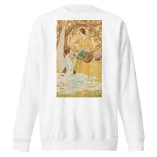 Two women with a cradle, one of them winged by Carlos Schwabe Sweatshirt