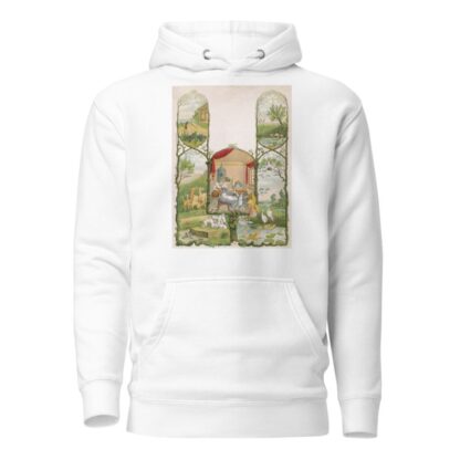 Scene of family working at home surrounded by scenes of forest animals by Anonymous Hoodie