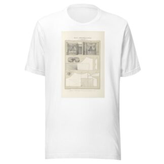 Développement de la coupe des étoffes de châssis lisses tout autour et plissées dans le milieu. by Jules Verdellet T-Shirt