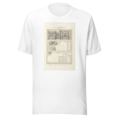 Développement de la coupe des étoffes de châssis lisses tout autour et plissées dans le milieu. by Jules Verdellet T-Shirt