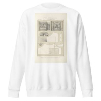 Développement de la coupe des étoffes de châssis lisses tout autour et plissées dans le milieu. by Jules Verdellet Sweatshirt