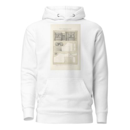 Développement de la coupe des étoffes de châssis lisses tout autour et plissées dans le milieu. by Jules Verdellet Hoodie