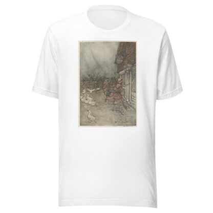 ‘The rain always made a point of setting in just as he had some outdoor work to do’ by Arthur Rackham T-Shirt