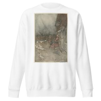 ‘The rain always made a point of setting in just as he had some outdoor work to do’ by Arthur Rackham Sweatshirt
