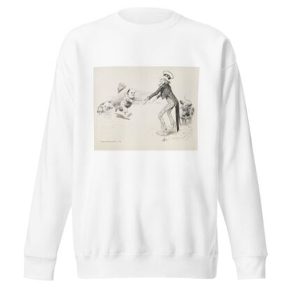 Uncle Sam holds out his arms to William Jennings Bryan to offer him a cow representing a second term. by William Henry Walker Sweatshirt