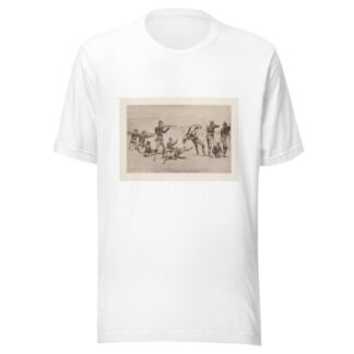 The opening of the fight at Wounded Knee by Frederic Remington T-Shirt