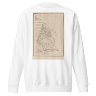 Seated woman holding a fan by Giuseppe Canale Sweatshirt