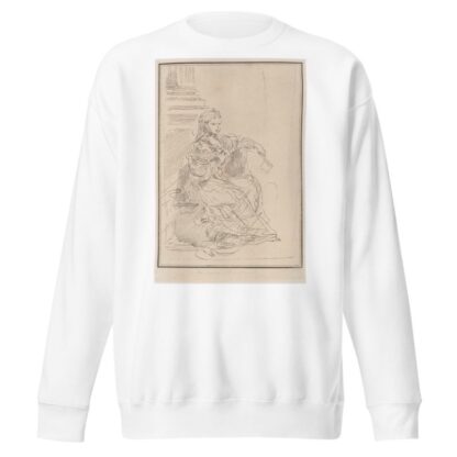 Seated woman holding a fan by Giuseppe Canale Sweatshirt
