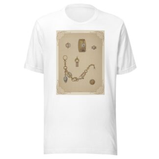 Six Designs For Jewelry, Including Gold Bracelet With Design Of Lock And Two Keys. by Martin Gerlach T-Shirt