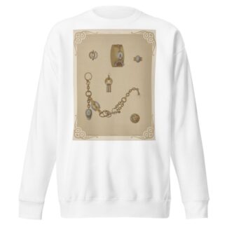 Six Designs For Jewelry, Including Gold Bracelet With Design Of Lock And Two Keys. by Martin Gerlach Sweatshirt