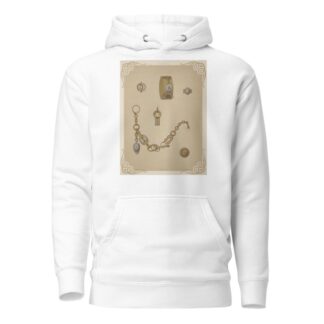 Six Designs For Jewelry, Including Gold Bracelet With Design Of Lock And Two Keys. by Martin Gerlach Hoodie