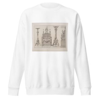 Gueridon; bureau de cabinet […]; torchere pour une galerie; serre papier veu de face […] by André-Charles Boulle Sweatshirt