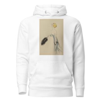 une femme en robe bleue tenant une plume d’autruche noire by Georges Goursat (Sem) Hoodie