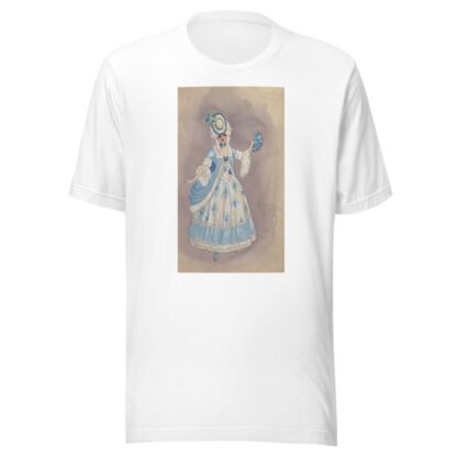 Woman in white and light blue dress by Will R. Barnes T-Shirt