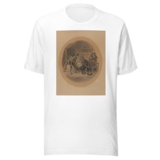 Scene from The Pickwick Club; seated man holding umbrella by Felix Octavius Carr Darley T-Shirt