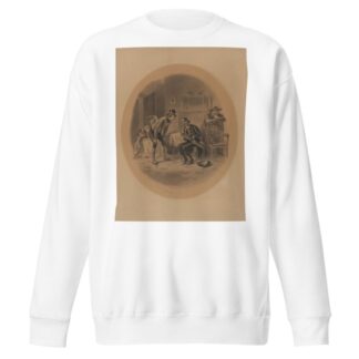 Scene from The Pickwick Club; seated man holding umbrella by Felix Octavius Carr Darley Sweatshirt
