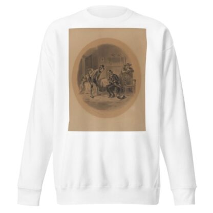 Scene from The Pickwick Club; seated man holding umbrella by Felix Octavius Carr Darley Sweatshirt