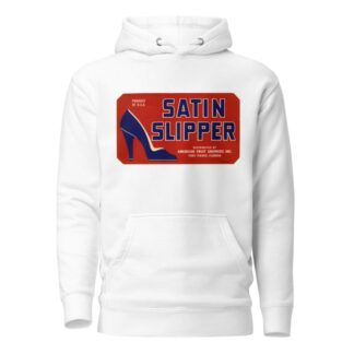 Satin Slipper Fruit Label by Anonymous Hoodie