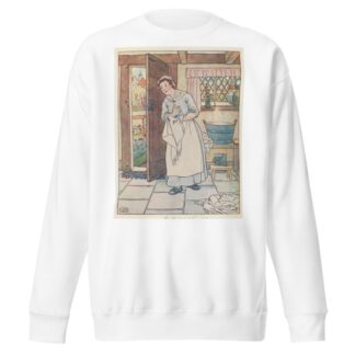 Woman drying her hands. by Leonard Leslie Brooke Sweatshirt