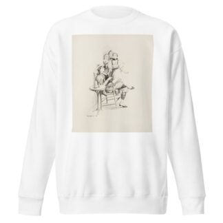 Three women in dresses look shocked at another woman who is reading, wearing a suit, smoking and drinking. by William Henry Walker Sweatshirt
