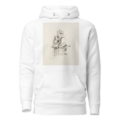 Three women in dresses look shocked at another woman who is reading, wearing a suit, smoking and drinking. by William Henry Walker Hoodie