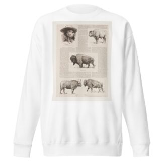 6 drawings of American buffalo and portrait of Ho.N.C.J. Jones, Garden City, Kansas by Frederic Remington Sweatshirt